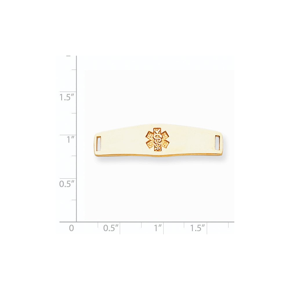 14k Yellow Gold Non-enameled Medical Jewelry Plate