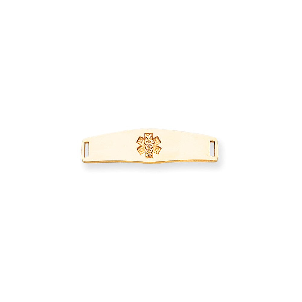 14k Yellow Gold Non-enameled Medical Jewelry Plate