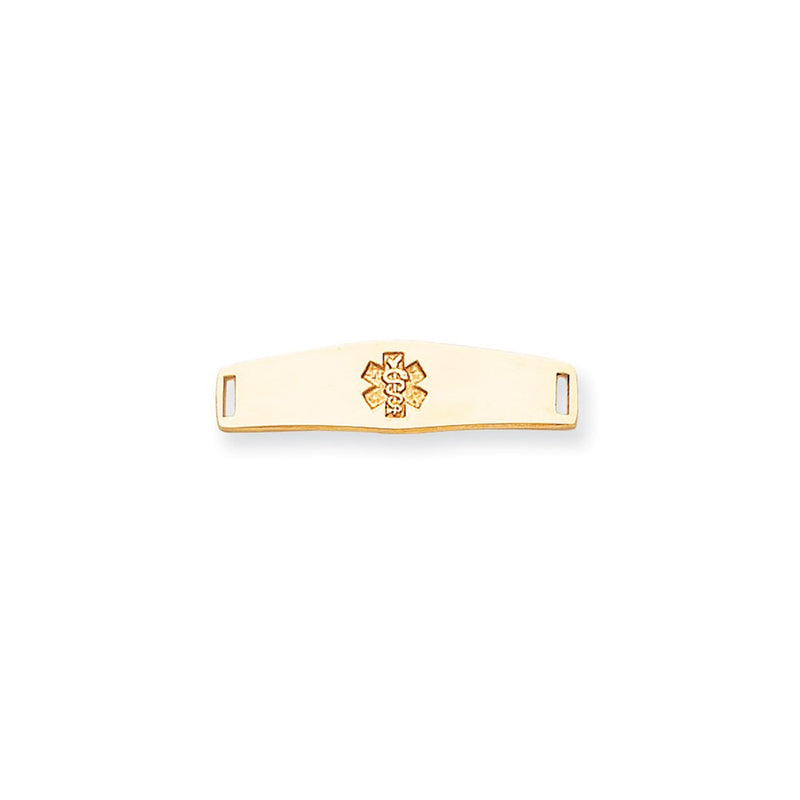 14k Yellow Gold Non-enameled Medical Jewelry Plate