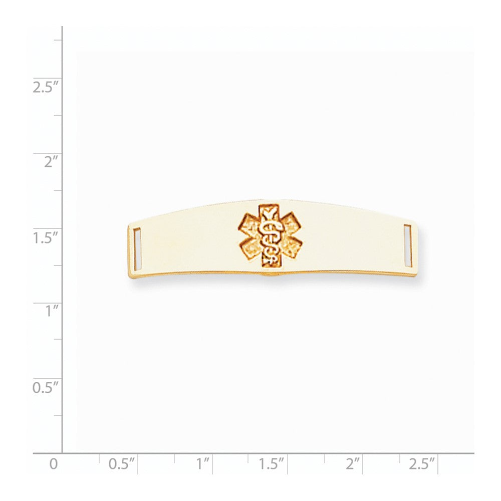14k Yellow Gold Non-enameled Medical Jewelry Plate
