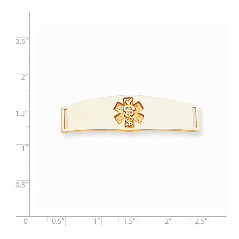 14k Yellow Gold Non-enameled Medical Jewelry Plate