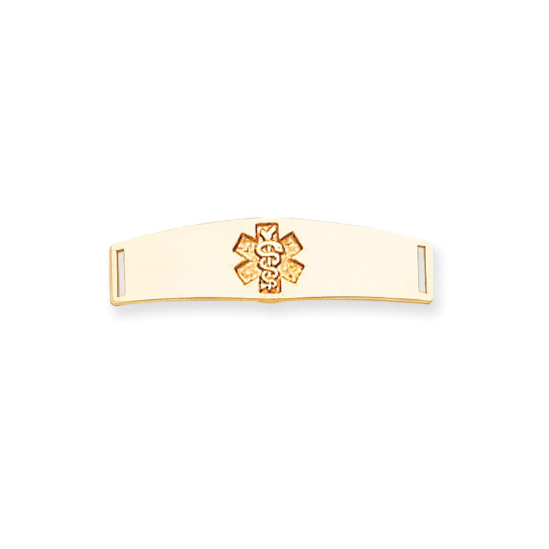 14k Yellow Gold Non-enameled Medical Jewelry Plate