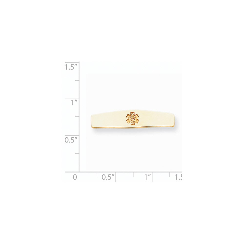 14k Yellow Gold Non-enameled Medical Jewelry Plate