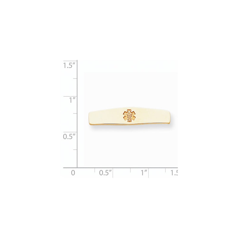 14k Yellow Gold Non-enameled Medical Jewelry Plate