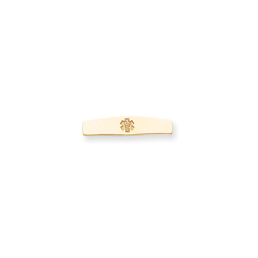 14k Yellow Gold Non-enameled Medical Jewelry Plate