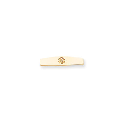 14k Yellow Gold Non-enameled Medical Jewelry Plate