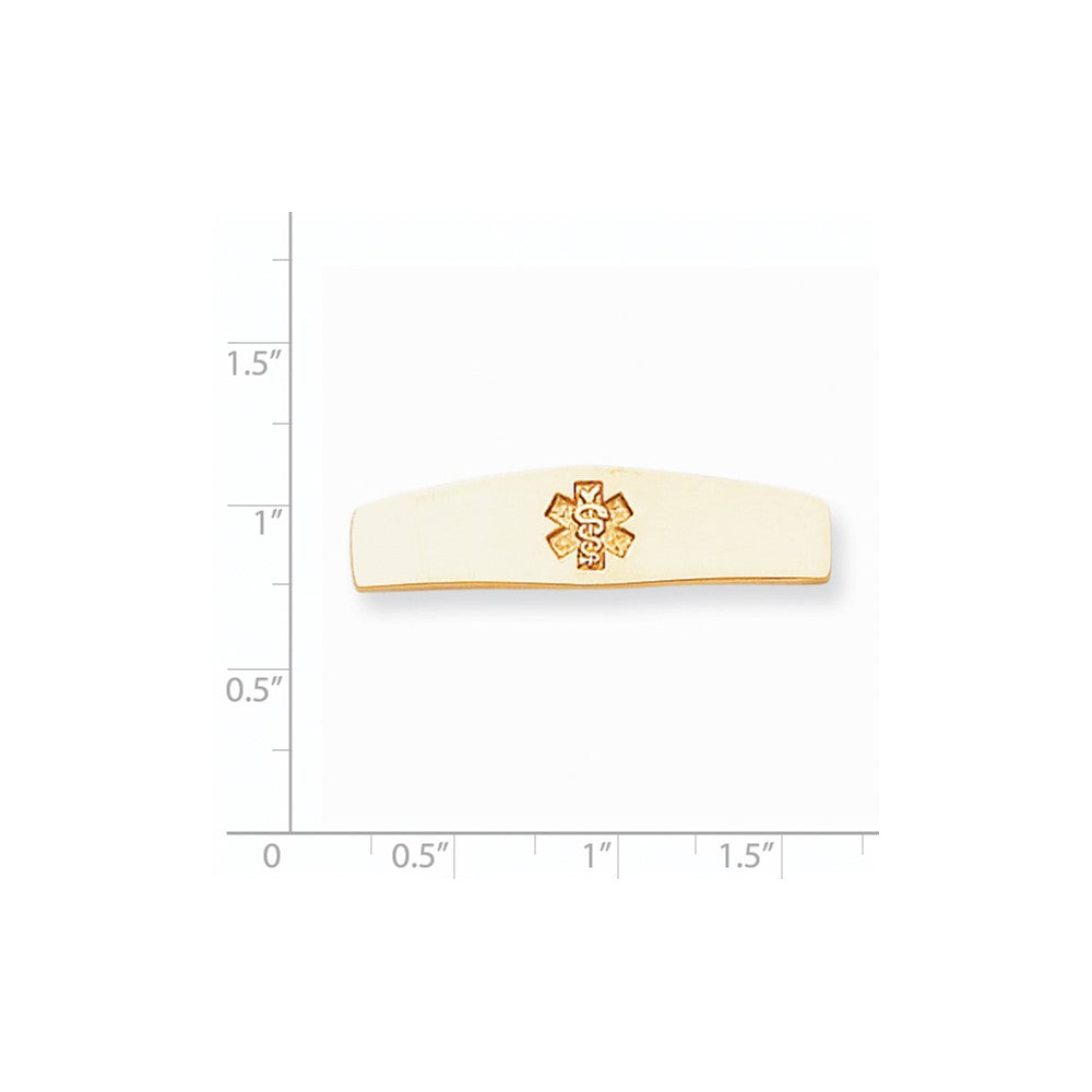 14k Yellow Gold Non-enameled Medical Jewelry Plate