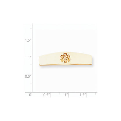 14k Yellow Gold Non-enameled Medical Jewelry Plate