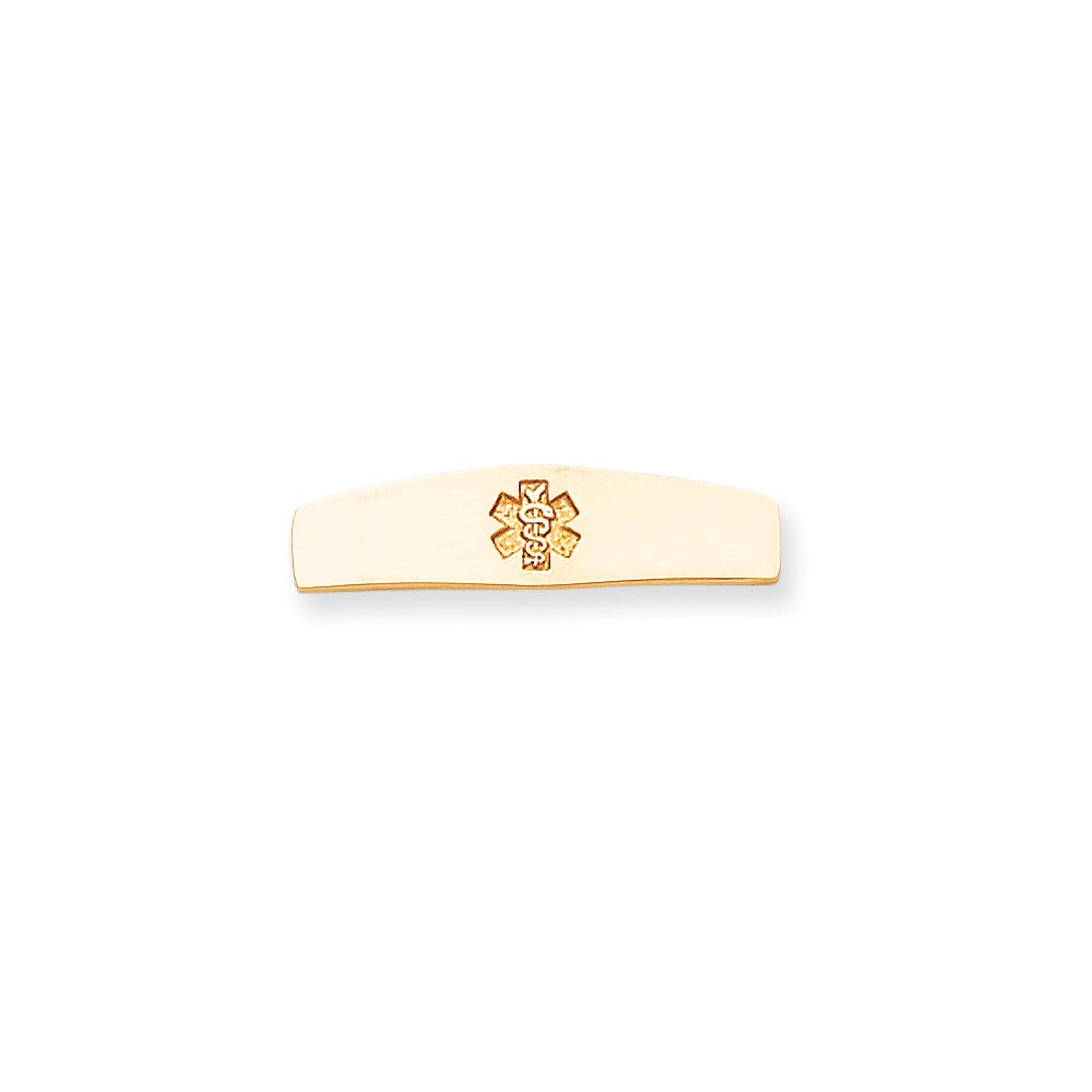 14k Yellow Gold Non-enameled Medical Jewelry Plate