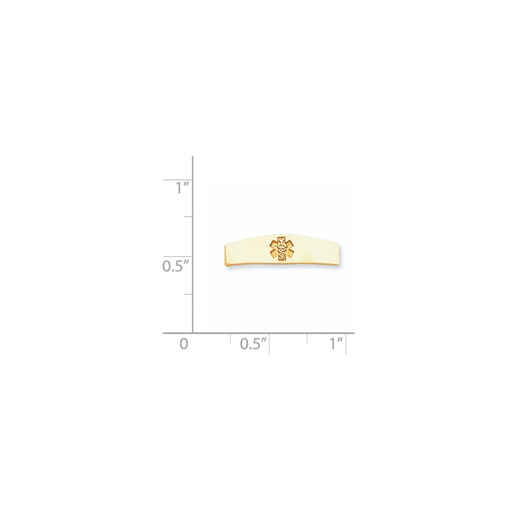 14k Yellow Gold Non-enameled Medical Jewelry Plate