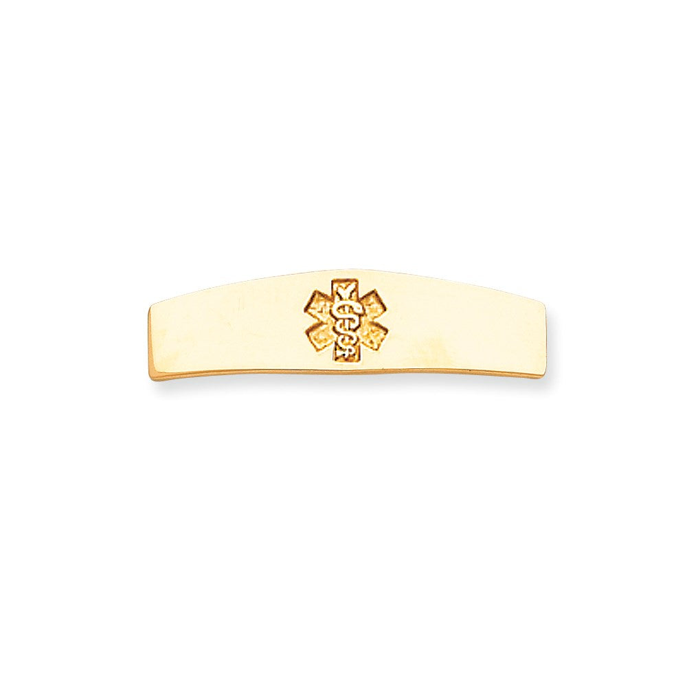 14k Yellow Gold Non-enameled Medical Jewelry Plate