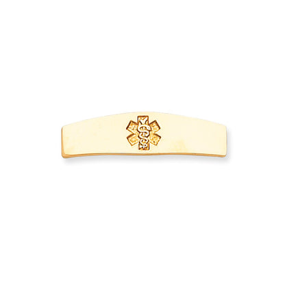 14k Yellow Gold Non-enameled Medical Jewelry Plate