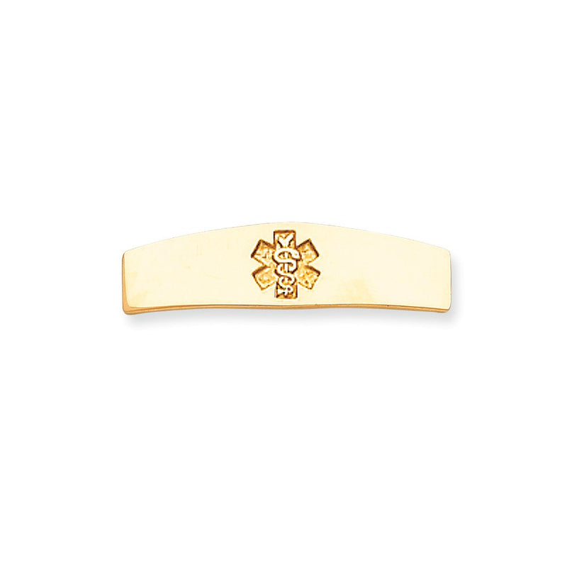 14k Yellow Gold Non-enameled Medical Jewelry Plate