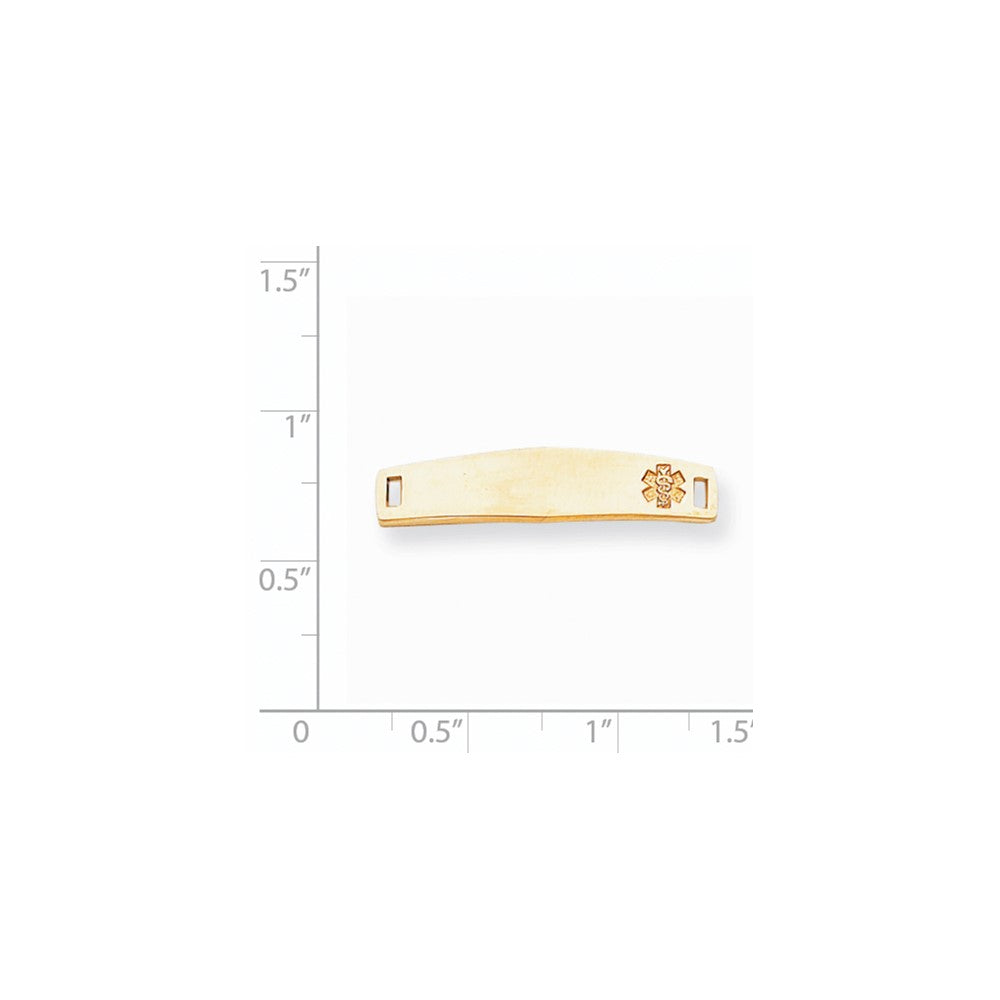 14k Yellow Gold Non-enameled Medical Jewelry Plate