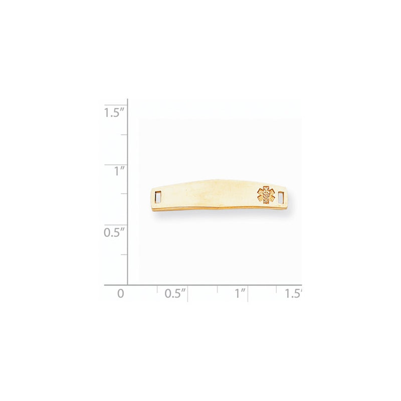14k Yellow Gold Non-enameled Medical Jewelry Plate