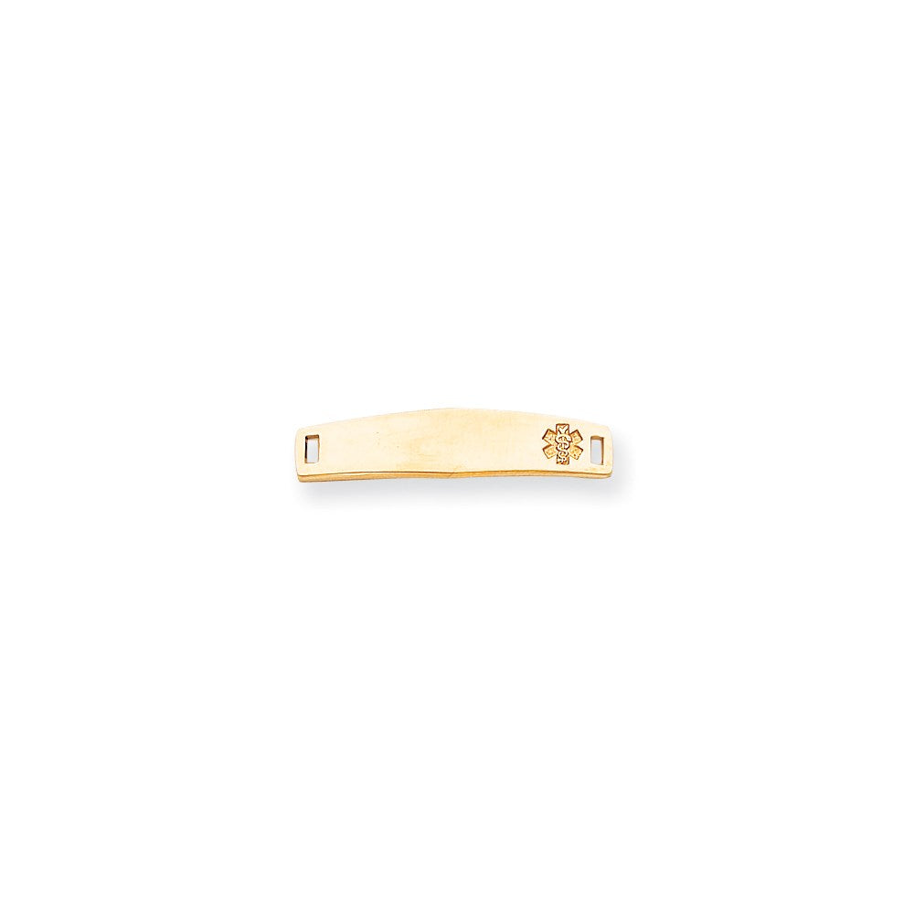 14k Yellow Gold Non-enameled Medical Jewelry Plate