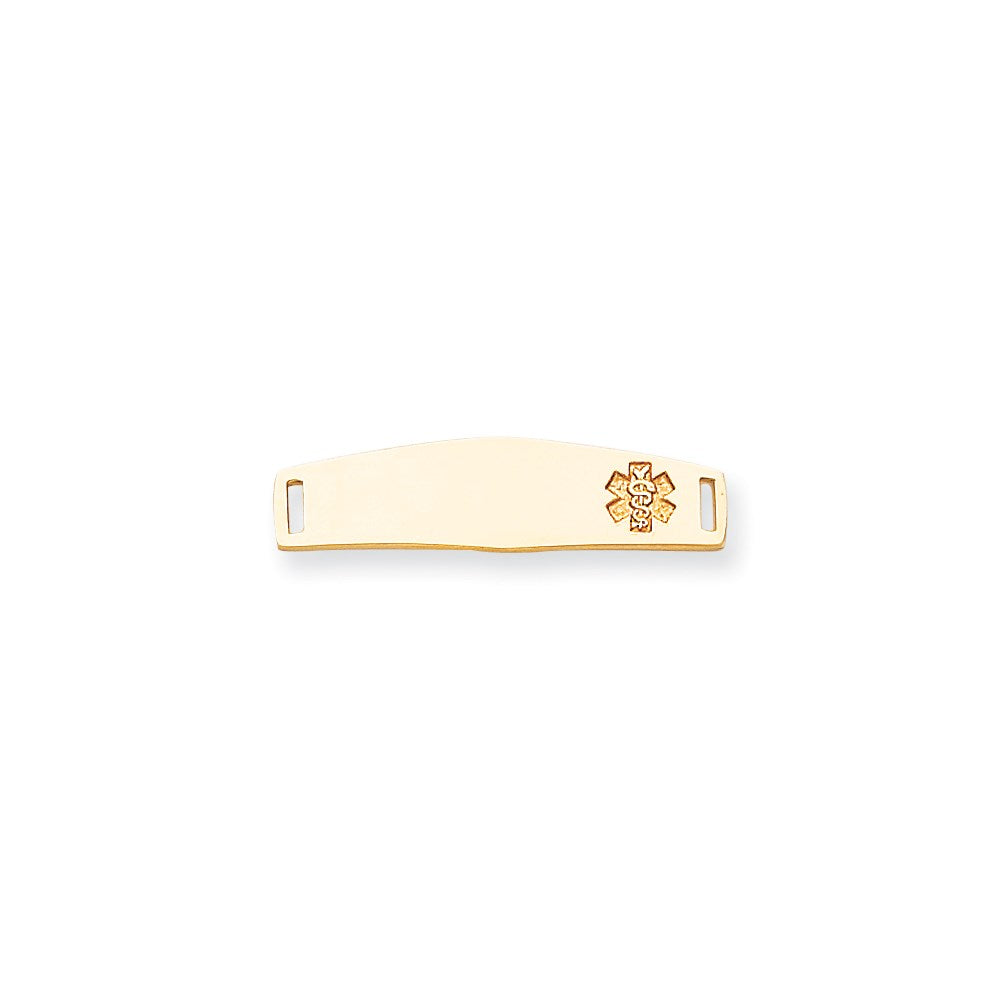 14k Yellow Gold Non-enameled Medical Jewelry Plate