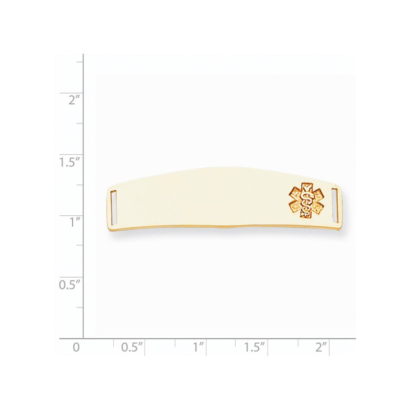 14k Yellow Gold Non-enameled Medical Jewelry Plate