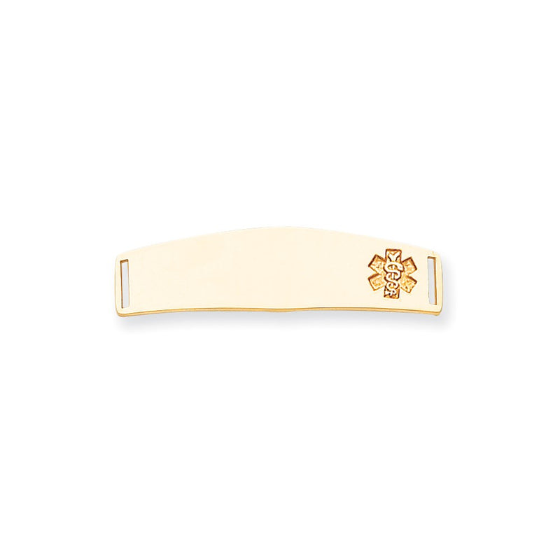 14k Yellow Gold Non-enameled Medical Jewelry Plate