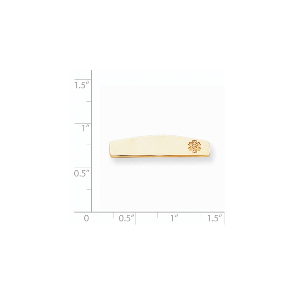 14k Yellow Gold Non-enameled Medical Jewelry Plate