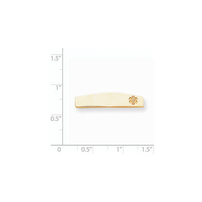 14k Yellow Gold Non-enameled Medical Jewelry Plate