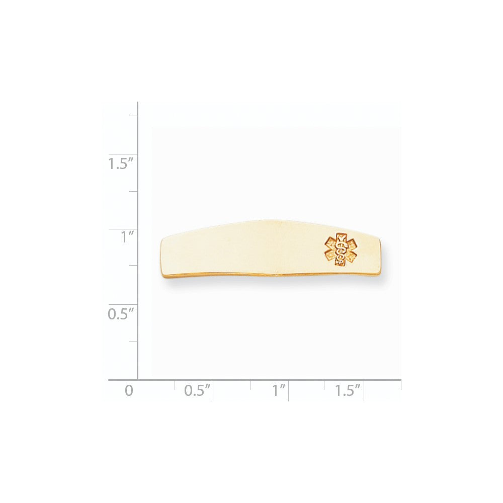 14k Yellow Gold Non-enameled Medical Jewelry Plate