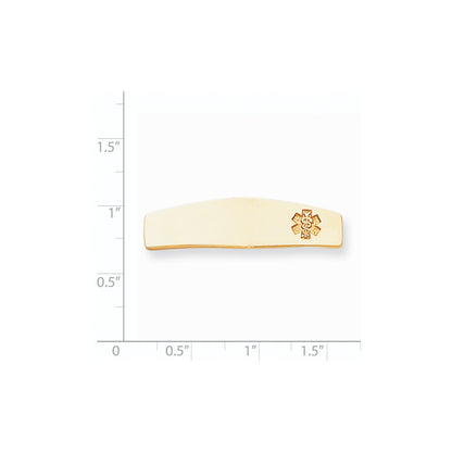 14k Yellow Gold Non-enameled Medical Jewelry Plate