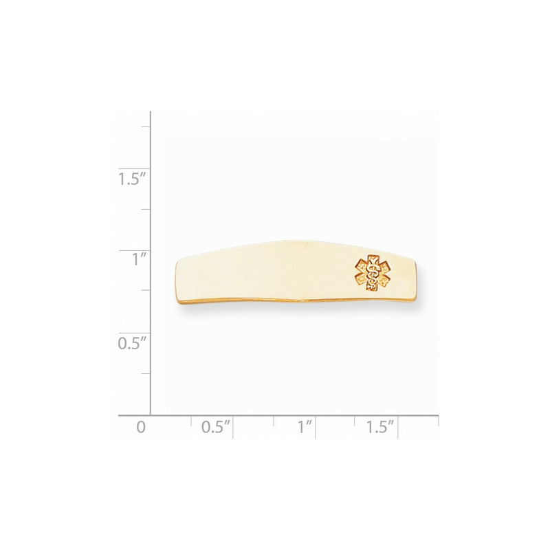 14k Yellow Gold Non-enameled Medical Jewelry Plate