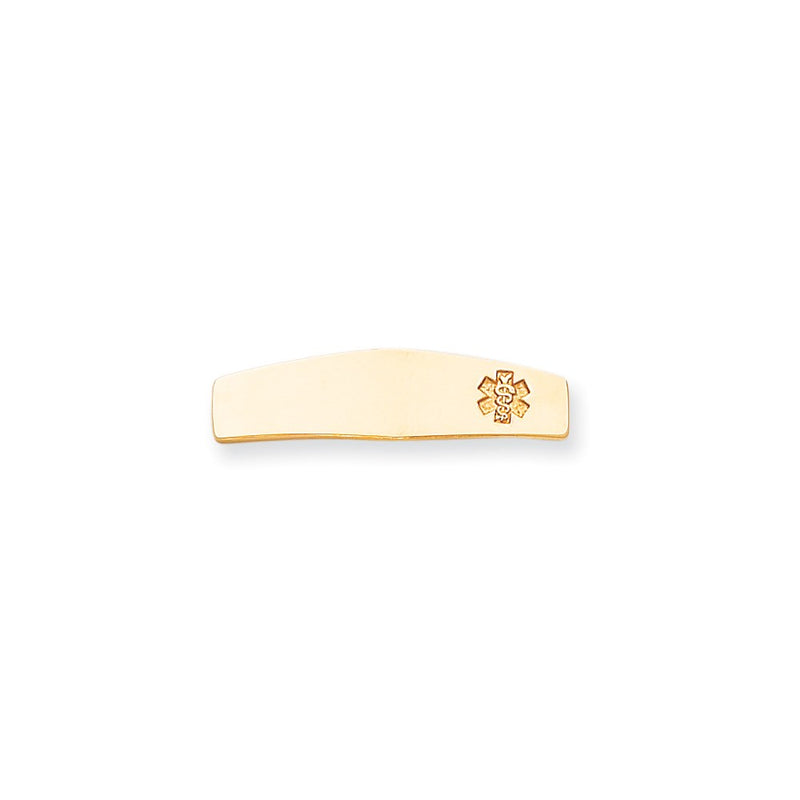 14k Yellow Gold Non-enameled Medical Jewelry Plate