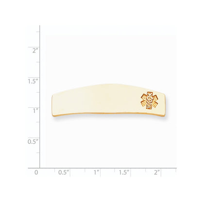 14k Yellow Gold Non-enameled Medical Jewelry Plate