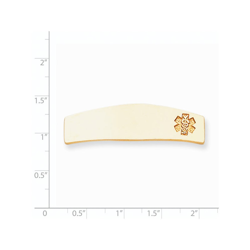 14k Yellow Gold Non-enameled Medical Jewelry Plate