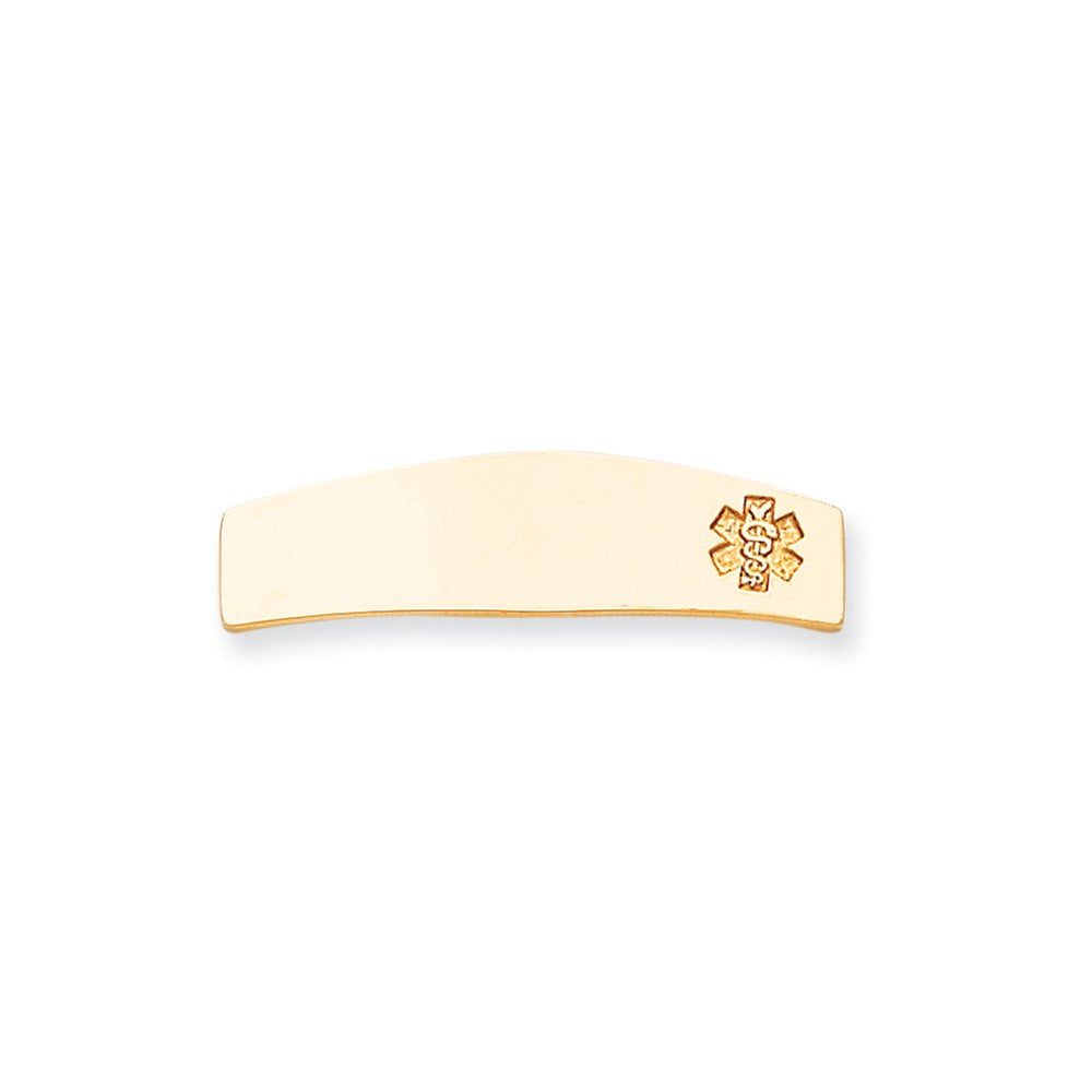 14k Yellow Gold Non-enameled Medical Jewelry Plate