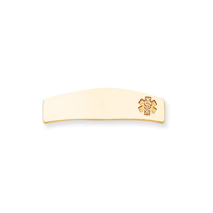 14k Yellow Gold Non-enameled Medical Jewelry Plate