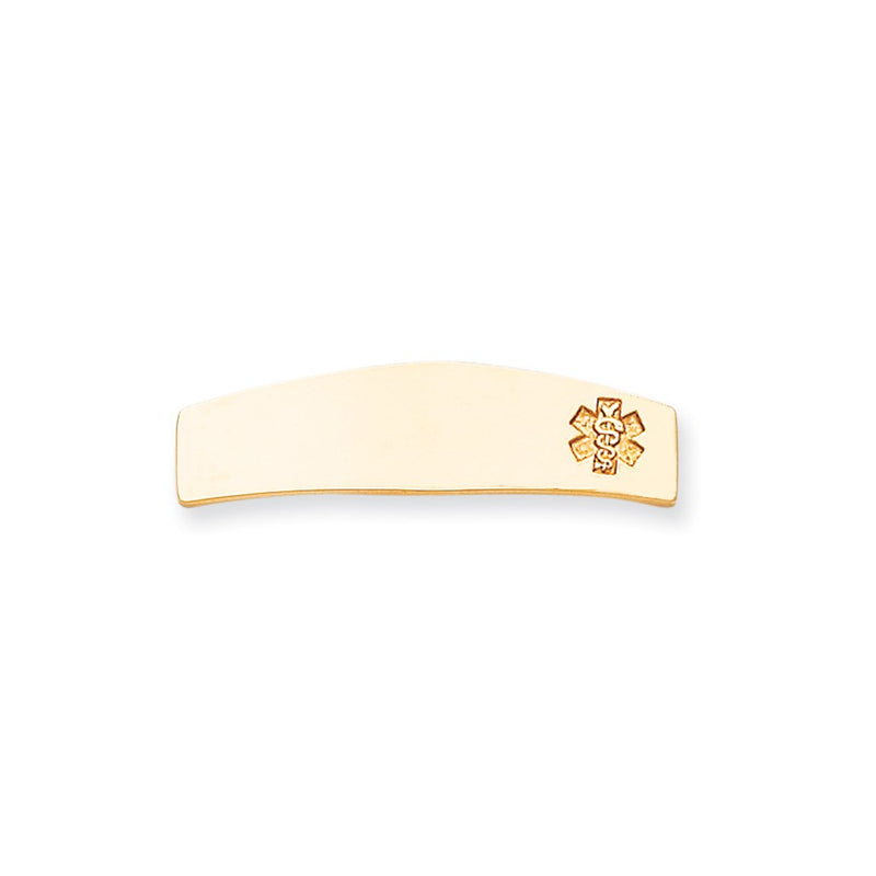 14k Yellow Gold Non-enameled Medical Jewelry Plate