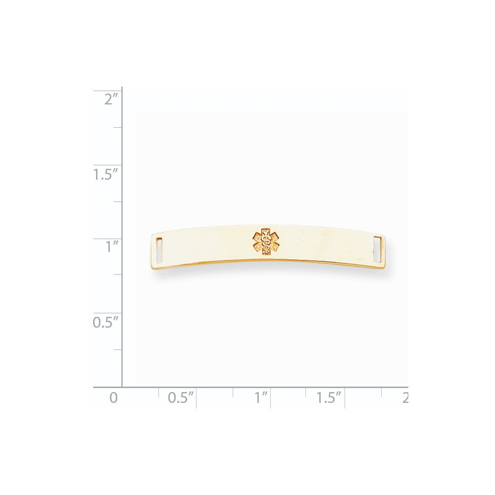 14k Yellow Gold Non-enameled Medical Jewelry Plate