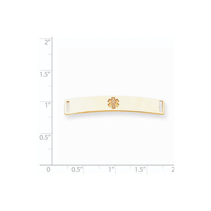 14k Yellow Gold Non-enameled Medical Jewelry Plate