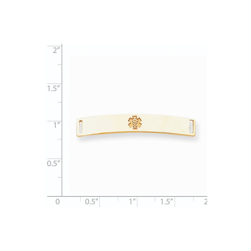 14k Yellow Gold Non-enameled Medical Jewelry Plate