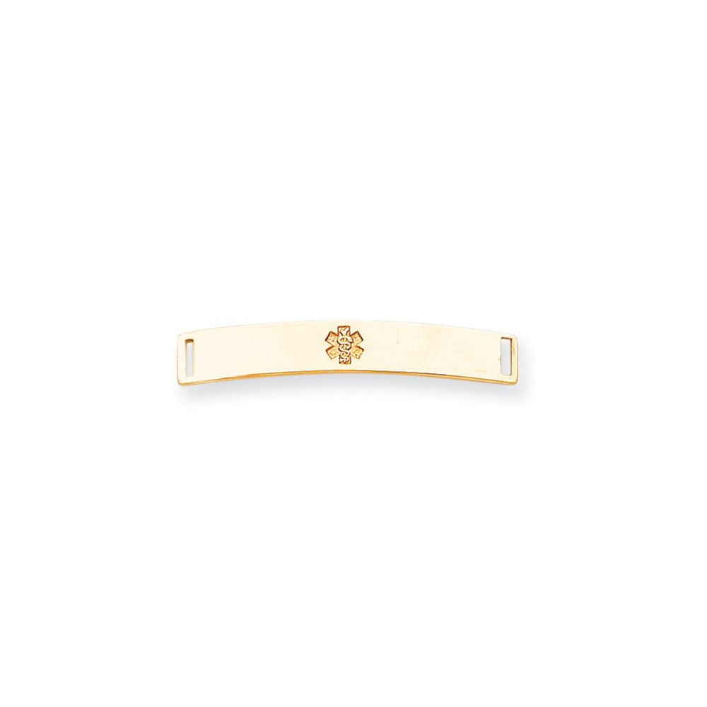 14k Yellow Gold Non-enameled Medical Jewelry Plate