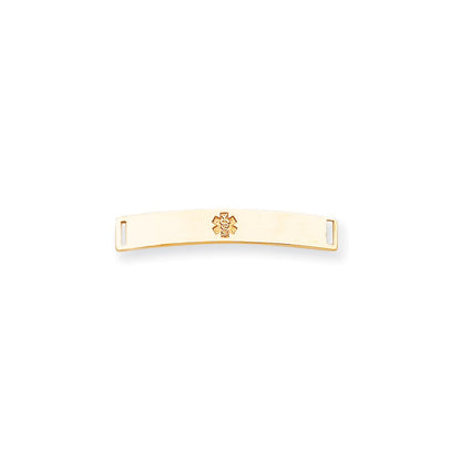 14k Yellow Gold Non-enameled Medical Jewelry Plate