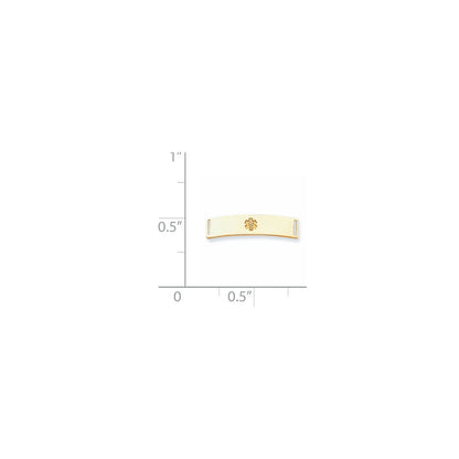 14k Yellow Gold Non-enameled Medical Jewelry Plate