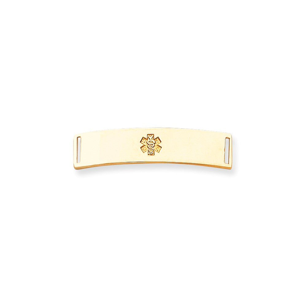 14k Yellow Gold Non-enameled Medical Jewelry Plate