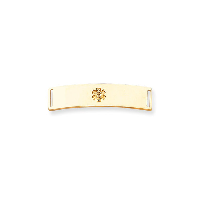 14k Yellow Gold Non-enameled Medical Jewelry Plate