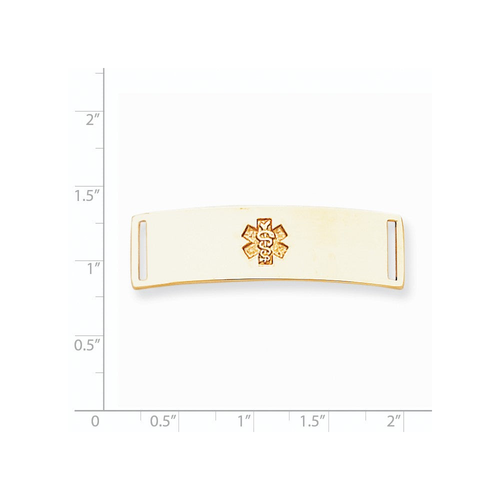 14k Yellow Gold Non-enameled Medical Jewelry Plate