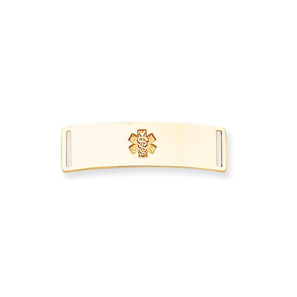 14k Yellow Gold Non-enameled Medical Jewelry Plate
