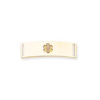 14k Yellow Gold Non-enameled Medical Jewelry Plate