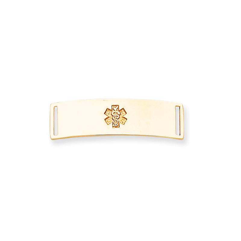 14k Yellow Gold Non-enameled Medical Jewelry Plate