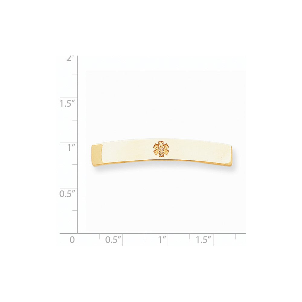 14k Yellow Gold Non-enameled Medical Jewelry Plate