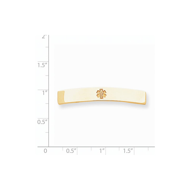 14k Yellow Gold Non-enameled Medical Jewelry Plate