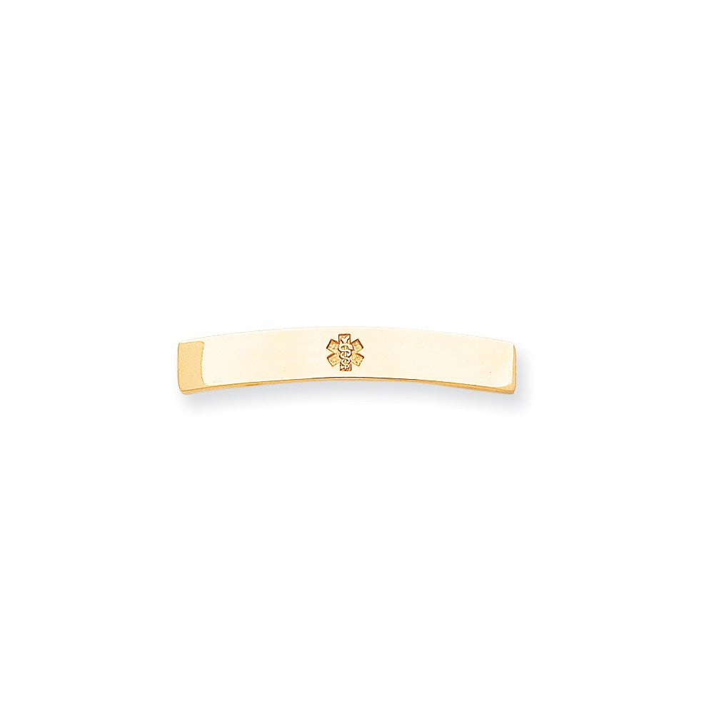 14k Yellow Gold Non-enameled Medical Jewelry Plate