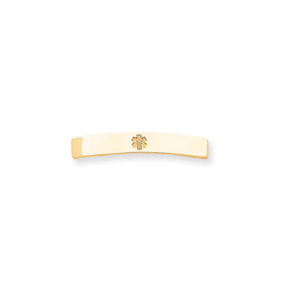 14k Yellow Gold Non-enameled Medical Jewelry Plate